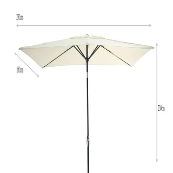 Balkonparasol Off White 150x250 Cm 2 Balkonparasol Off White 150x250 Cm - Afbeelding 2